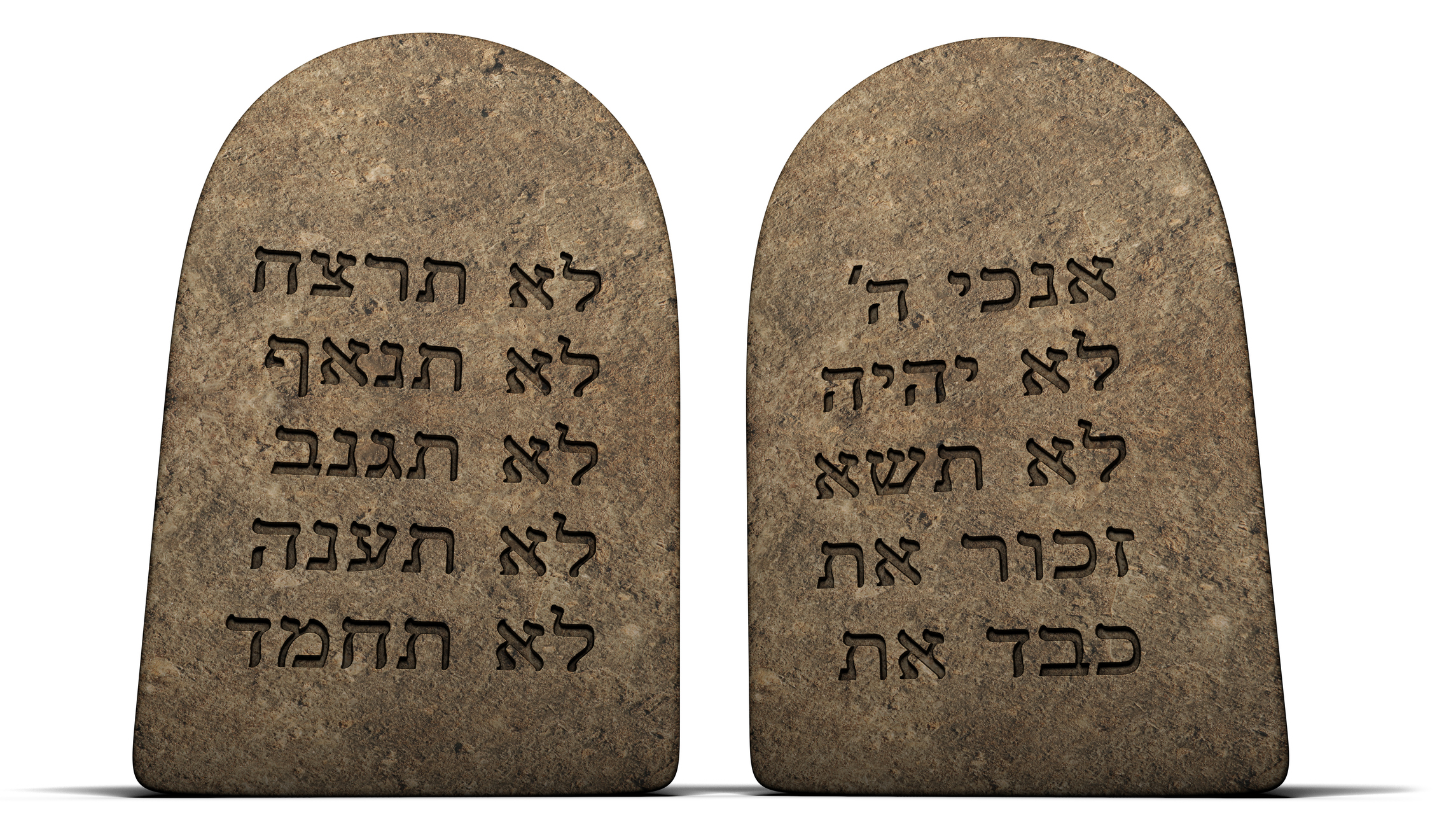 Two flat stones with text